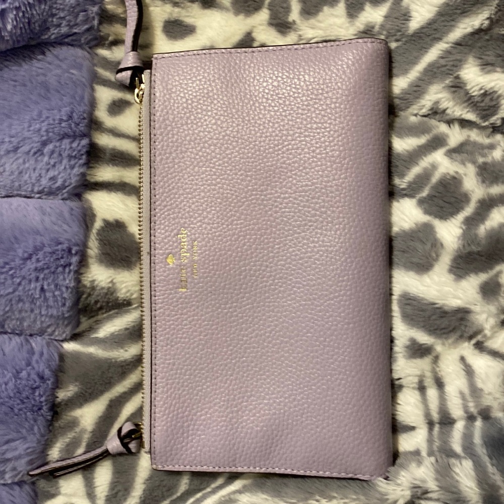 Kate Spade Lavender Double Zipper Wallet - used once